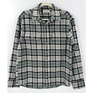 Taylor Stitch The Ledge Shirt 40 M Cream Gray Green Plaid Flannel Button down